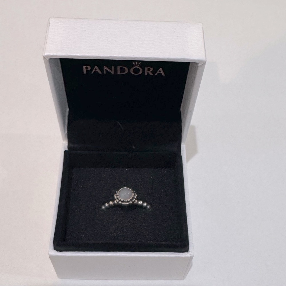 Pandora Silver Ring with June Birthstone